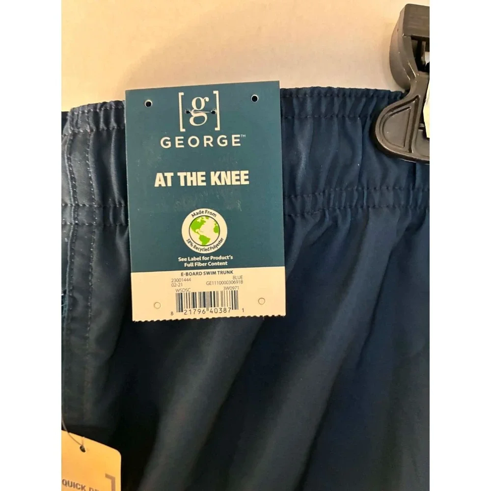 George Mens E-Board Swim Trunks 3XL 48-50 Blue Tie Dye Quick Dry UPF 50+ NWT